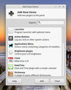 Linux Mint Rebecca Xfce panel