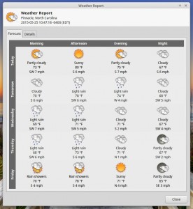 Linux Mint Rebecca Xfce Weather Update