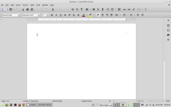 Linux Mint 17.2 Xfce LibreOffice