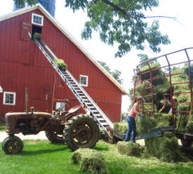 Loading hay