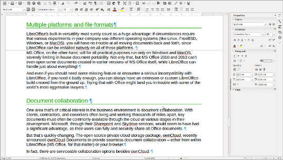 LibreOffice Writer 5.1.1