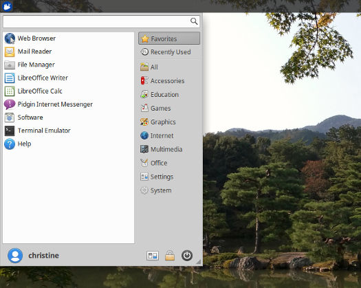 Xubuntu 16.04 menu