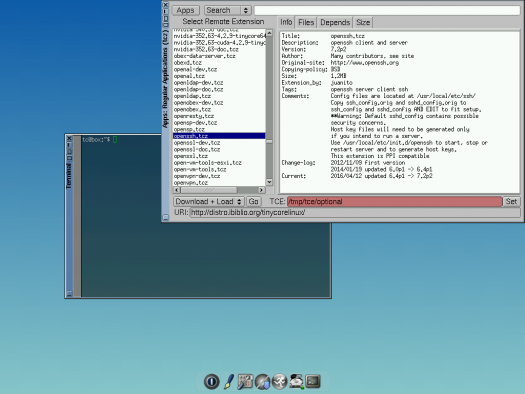 Tiny Core Linux 7.1 package management
