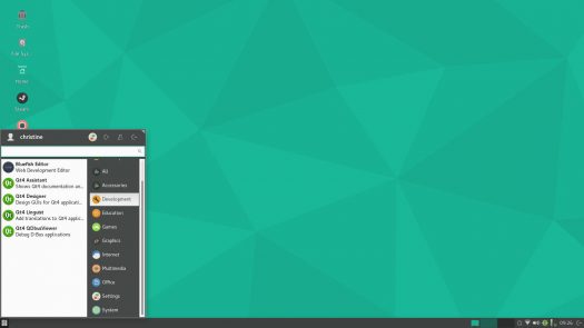 Manjaro Xfce menu