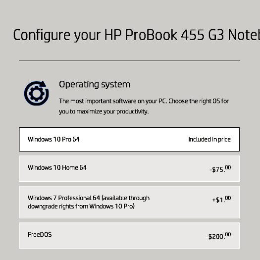 HP Probook freeDOS option