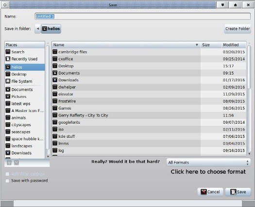 "Save Document" LibreOffice