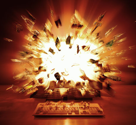 Windows computer exploding