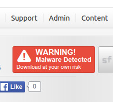 SourceForge warning badge