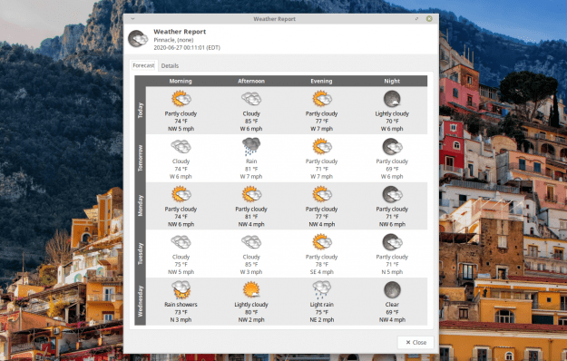 Xfce applet screenshot