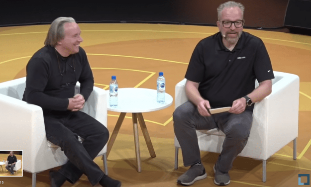 Dirk Hohndel and Linus Torvalds at Open Source Summit 2021