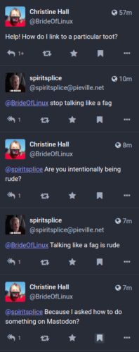 Screenshot of conversation with spritsplice