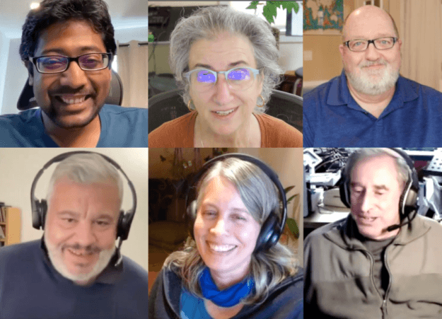 Collage of interviewers and interviewees from FOSSDA