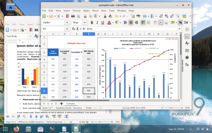EuroLinux Desktop running Libre Office