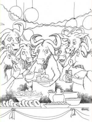 Gnus eating cake