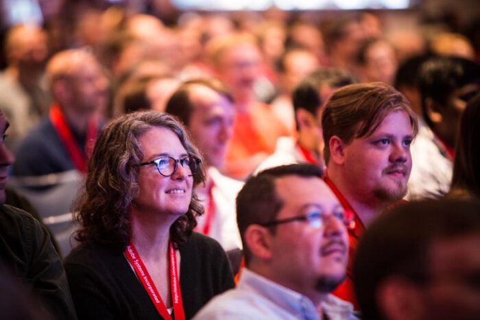 people watching opening day Keynotes at All Things Open 2013