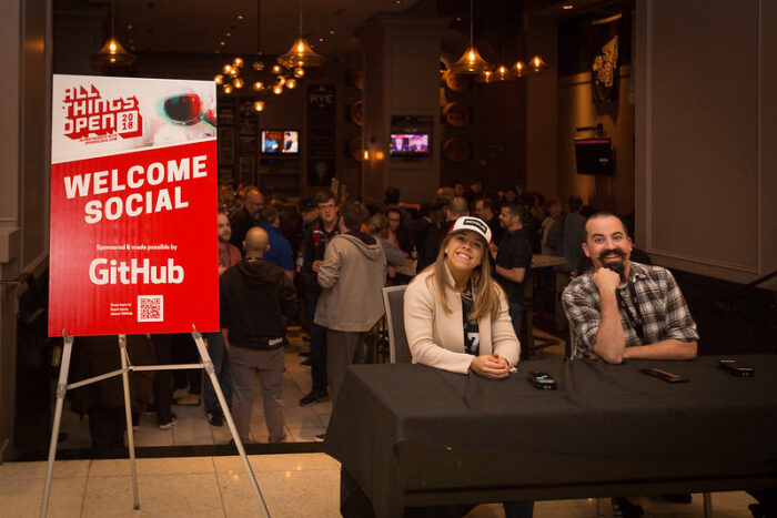The entrance to the opening day social held at Jimmy V's in downtown Raleigh.
