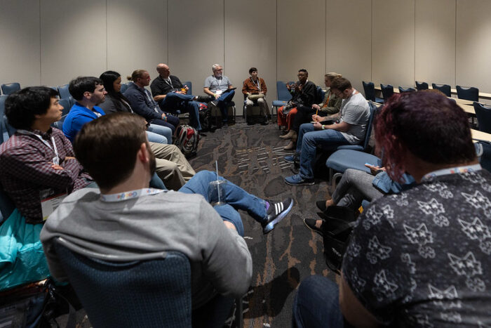 A discussion group at the Community Leadership Summit what was held on Monday, the ATO event's second day.