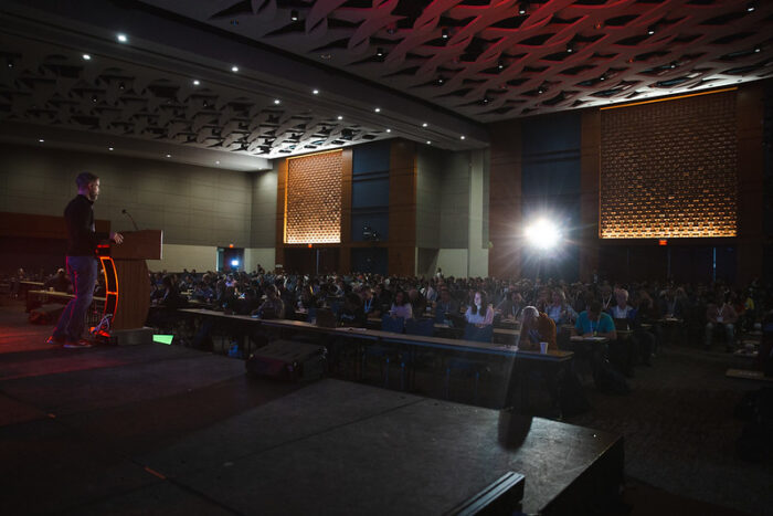 Shot of the morning keynote audience during the second and last day of All Things Open 2022.