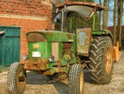 Broken down old John Deere tractor.