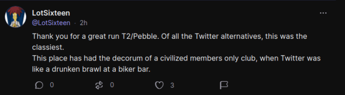 Screenshot of a post from Pebble's last day.