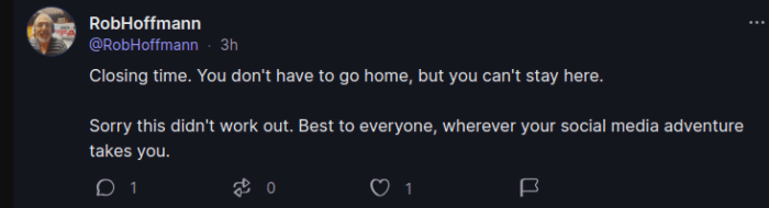 Screenshot of a post from Pebble's last day.