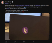 Screenshot of a post from Pebble's last day.