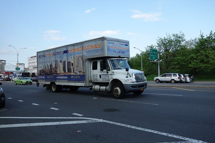 Moving van.