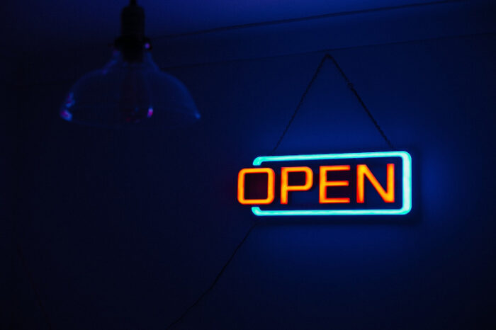 Open sign.