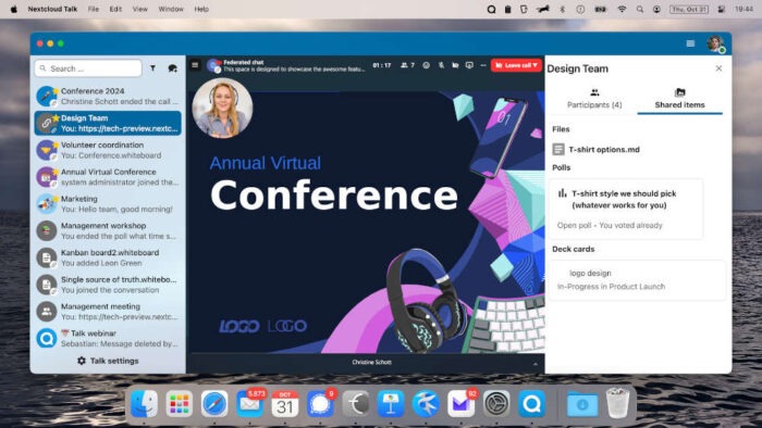 Nextcloud Talk's desktop app.