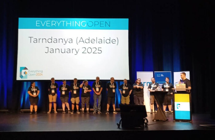A closing moment onstage at Everything Open 2024.