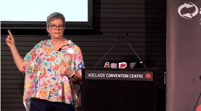 Nicole Nye talking at Everything Open 2025.