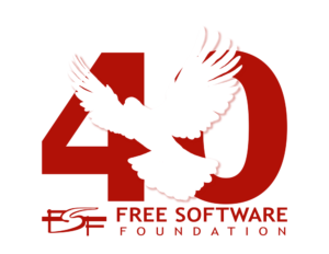 FSF 40th Anniversary logo.