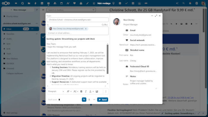 Nextclout Hub 10 Mail