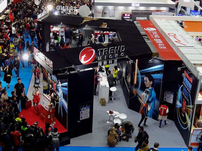 Trend Microsystems conference booth.