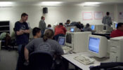 Installfest hosted by the Rutgers University Student Linux Users' Group in 2005.