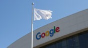 AI created image of Google building flying white flag over Nextcloud app battle.