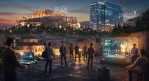 AI rendition of Athens, Greece as a tech capital.