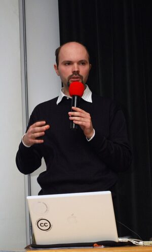 Krzysztof Siewicz at Public Domain Day in Warsaw, December 2009.