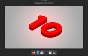 Red Hat Enterprise Linux 10 installed in its Workstation configuration, showing its desktop environment, GNOME 47.
