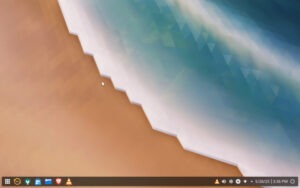 I changed the desktop to one called Volna, one of the many included in the distro.