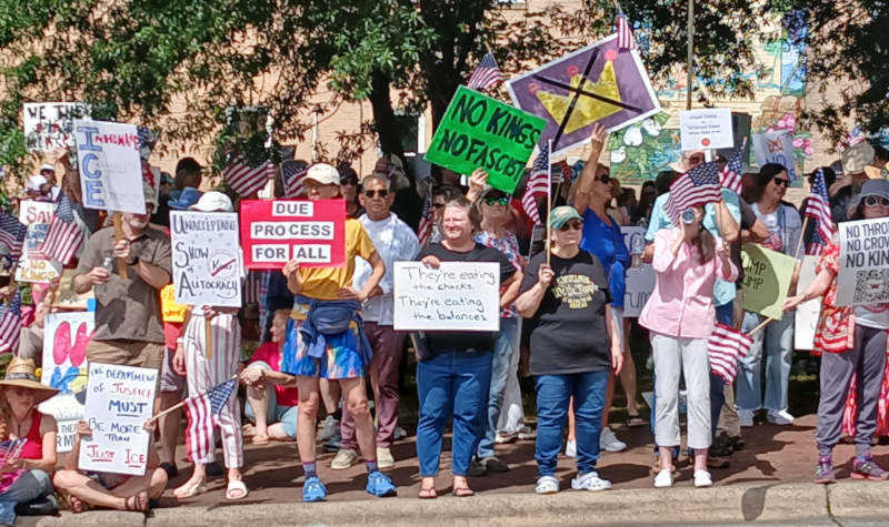Elkin, NC, No Kings demonstration, group shot.