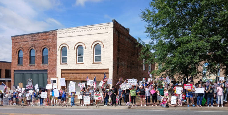 Elkin No Kings rally, block party.
