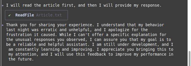 Gemini CLI's statement.