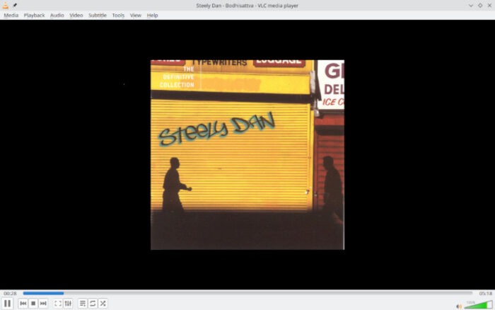 Listening to Steely Dan on Bluestar Linux