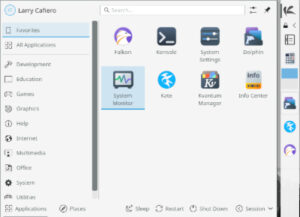 That stylized 'K' in the top right produces a menu for users to get started.