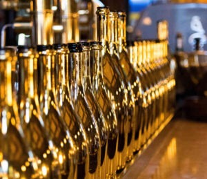 Bottles in a row.
