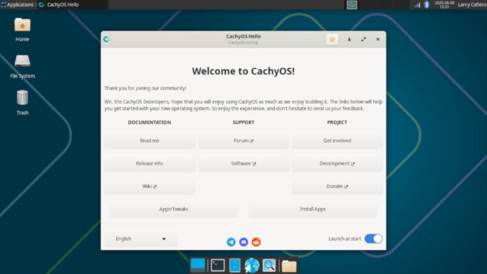 The CachyOS Hello window is the first thing that pops up post install, and is very helpful.