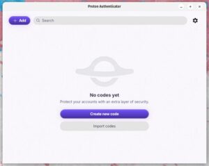 The Proton Authenticator main window, highlights how easy the app is to use.