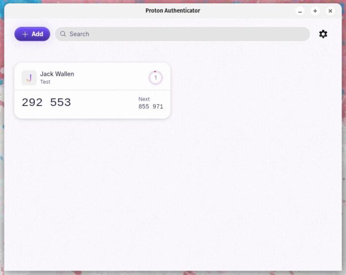 An example Proton Authenticator 2FA entry.