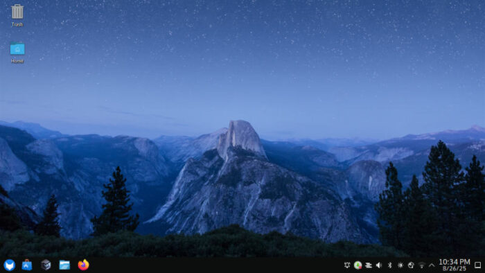 The KDE Plasma desktop environment is standard issue on Regata OS.